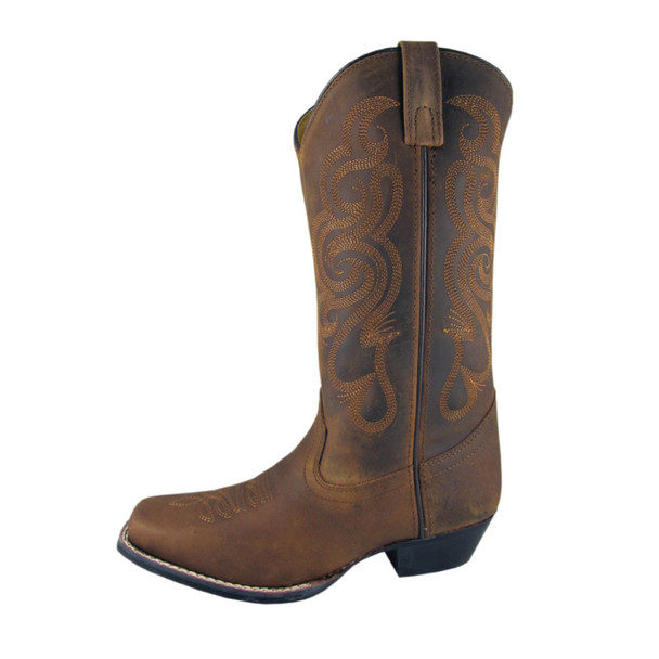 SMOKY MOUNTAIN BOOTS Women's Lariat Brown Oil Distress Leather Western Boots (6274)