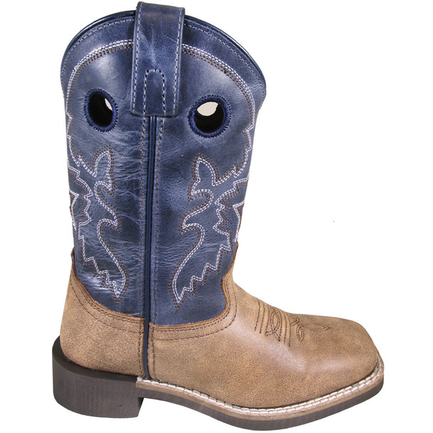 SMOKY MOUNTAIN BOOTS Kid's Canyon Vintage Brown/Vintage Blue Leather Western Boots (3116)