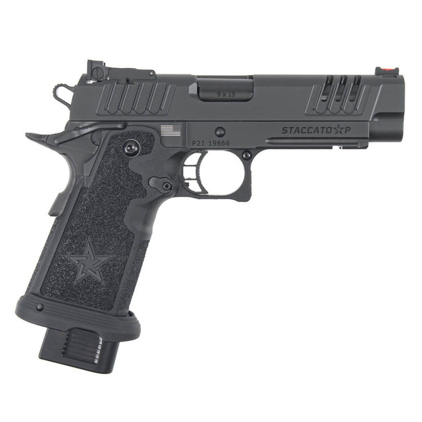 STACCATO 2011 Staccato P 9mm Luger 4.4in 2x 17rd Mags Black DLC/DLC Pistol (12-0200-000103-01)