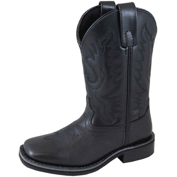 SMOKY MOUNTAIN BOOTS Youth Boys Outlaw Black Leather Cowboy Boots (3756Y)
