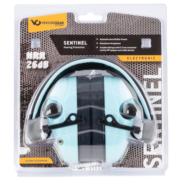 VENTURE GEAR Sentinel NRR 26dB Powder Blue Electronic Earmuff with AUX Jack (VGPME26)