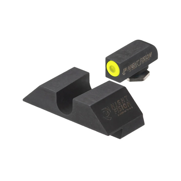 NIGHT FISION Perfect Dot Yellow Front Ring/U Notch Blank Rear Sight Night Sight Set for Glock 42/43/43x (GLK-003-014-YGZX)