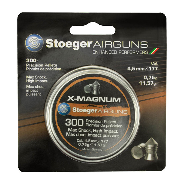 STOEGER X-Magnum .177 Caliber 11.57 Grain 300 pcs Clam Pack Airgun Pellets (30346)