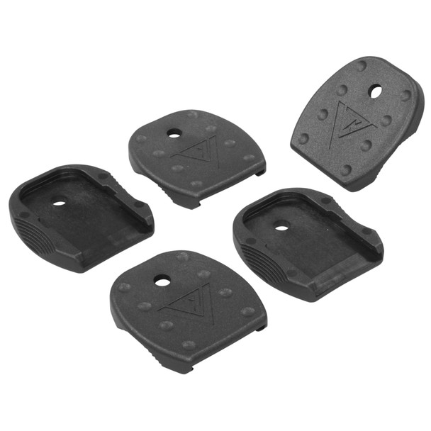 TangoDown Vickers Tactical Base Pad, For Glock, Fits 45ACP/10mm Magazines, Black Color, Five Pack VTMFP-002BLK