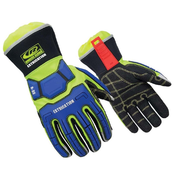 RINGERS GLOVES Men's R-33 Extrication Green and Blue Gloves X-Large (P337-11)