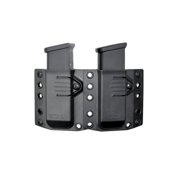 BRAVO CONCEALMENT 3.0 RH Black Double Magazine Pouch For Glock 43/S&W Shield 9mm (BC60-2001)