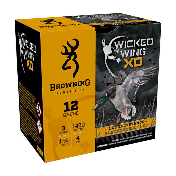 BROWNING Wicked Wing XD 12 Gauge 3" 1-1/4oz 4 Shot 25rd Ammo (B193411234)