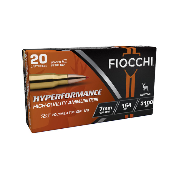 FIOCCHI Hyperformance 7mm Remington Mag 154Gr 3100fps 20rd Ammo (7RMHSA)