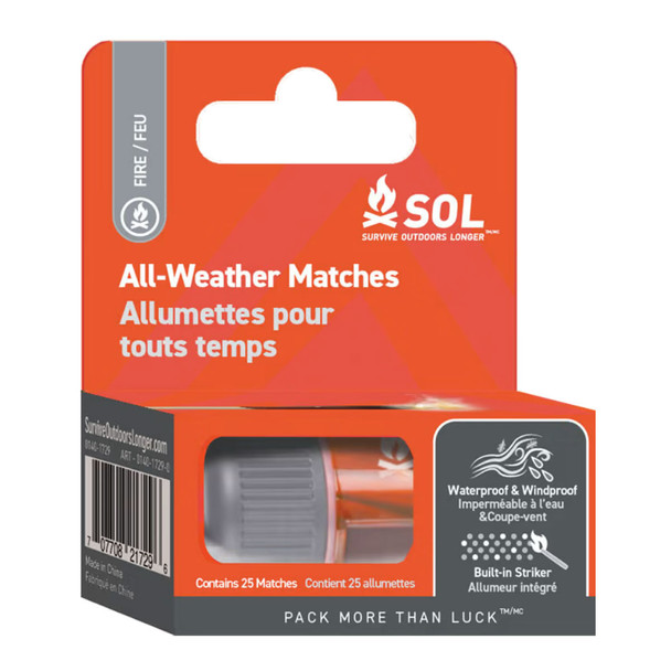 SOL All Weather Matches 25 count (0140-1729)