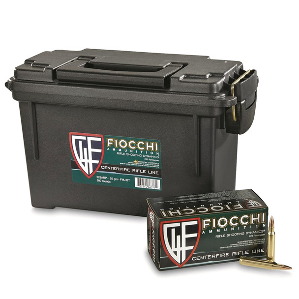 FIOCCHI 223 Remington 55Gr FMJBT Rifle Ammo (223ARP-CASE)