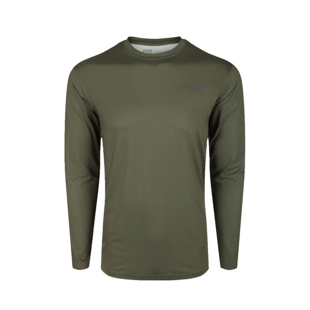 DRAKE Performance Crew Solid Kalamata Olive Long Sleeve Shirt (DS1500-KMO)