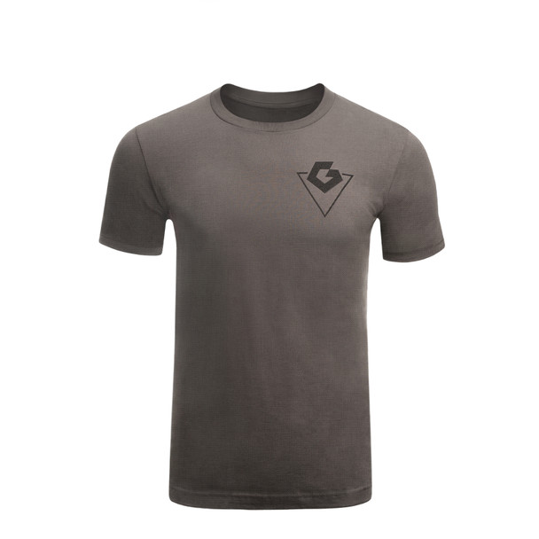GRITR Cotton Blend Crewneck Short Sleeve T-Shirt - Gray, Mountain Logo