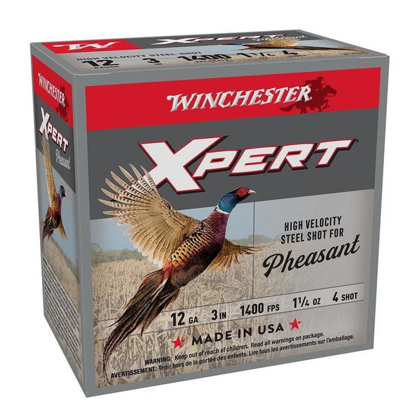 WINCHESTER AMMO Xpert Pheasant 12Ga 3in #4 High Velocity Steel 1-1/4oz 25rd/Box Shotshell (WEXP123H4)
