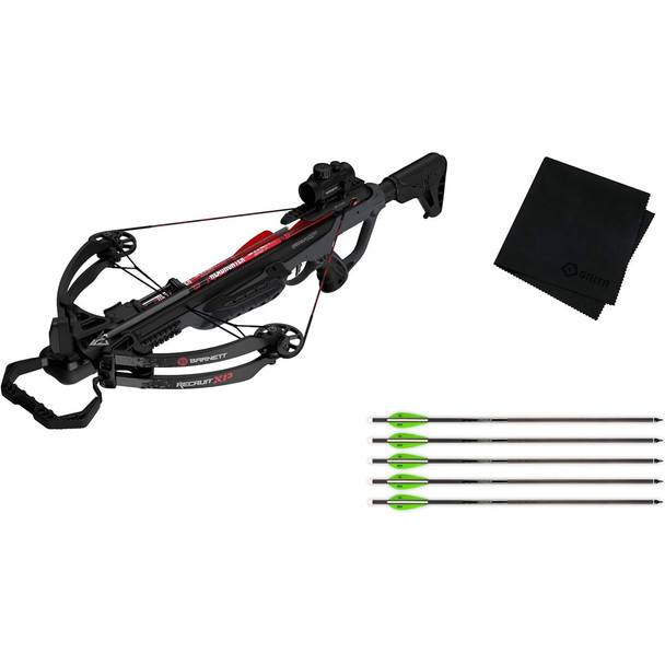 BARNETT CROSSBOWS Explorer Recruit XP Crossbow With Headhunter 20in Arrows 5pk And Gritr Microfibre (BAR78184+16079)
