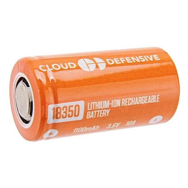 CLOUD DEFENSIVE Branded Rechargeable 1100mAh 3.6V 18350 Orange Battery (CD18350-04)
