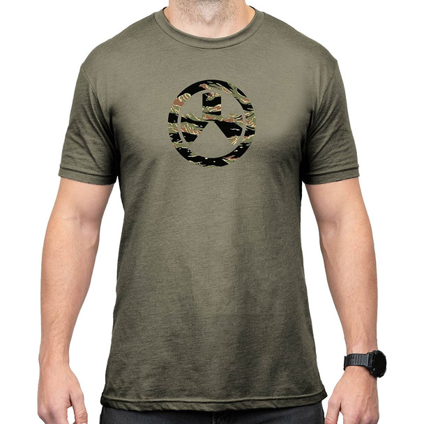 MAGPUL Men's Tiger Stripe Icon Olive Drab Heather Cotton/Polyester Short Sleeve Shirt (MAG1292-317)