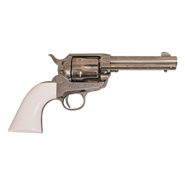 CIMARRON Frontier .357 Mag 4.75in Pre-War Nickel Laser Engraving Poly Ivory Grip Revolver (PP400LNI)