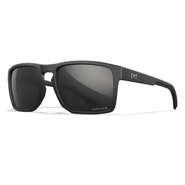 WILEY X EYEWEAR Founder Sunglasses with Matte Black Frame and Captivate Polarized Black Mirror Lens (AC6FND05)