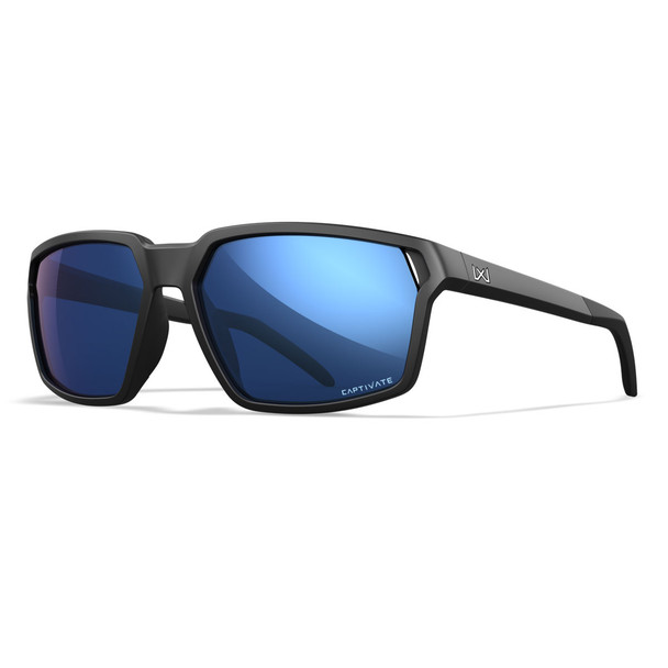 WILEY X EYEWEAR Sierra Sunglasses with Matte Black Frame and Captivate Polarized Blue Mirror Lens (AC6SRA09)