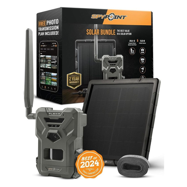 SPYPOINT Flex-M Cellular Trail Camera Solar Bundle (FLEX-M-SOLAR-BUNDLE)