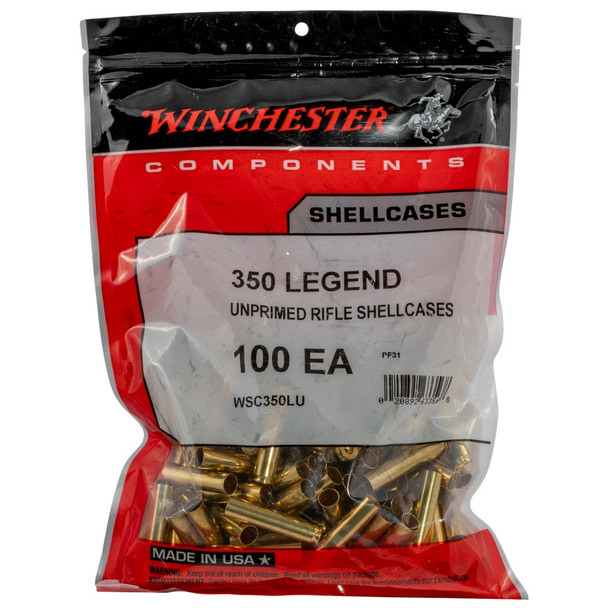WINCHESTER AMMO Unprimed Cases 350 Legend 100rd/Bag Rifle Brass Cases (WSC350LU)