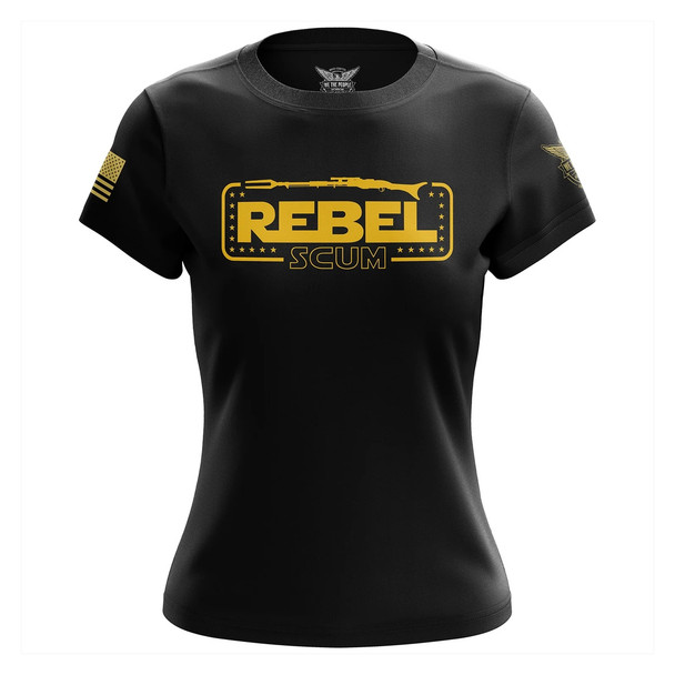 WE THE PEOPLE HOLSTERS Women's Rebel Scum Black Short Sleeve Shirt (CREWF-K_0312-D-FL)