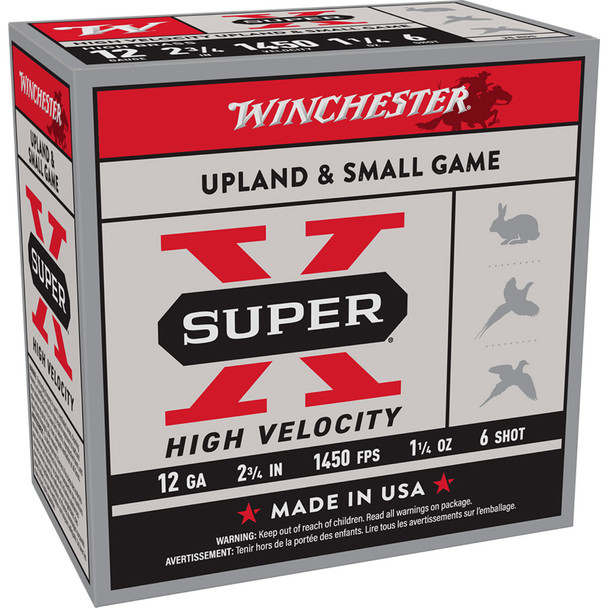 WINCHESTER AMMO Super-X HS High Velocity 12ga 2.75in #6 25rd/Box Shotshell (X12HV6)