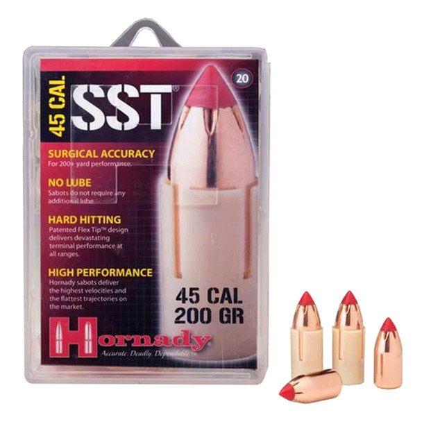 HORNADY 45 Cal Sabot with 40 Cal 200Gr Low Drag SST Muzzleloading Bullets (67132)