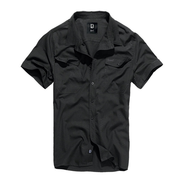 BRANDIT INDIVIDUAL WEAR Essential Black Short Sleeve Shirt (4012-11002)