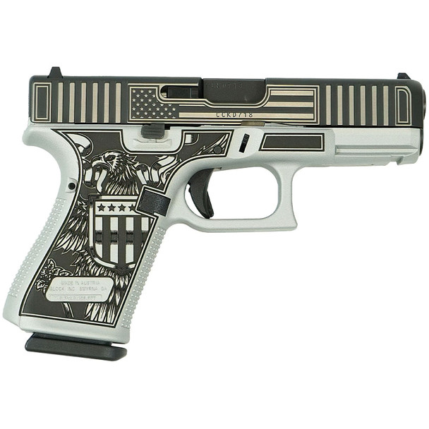 GLOCK 19 Gen 5 9mm 4.02in 3x15rd Custom Trump Take America Back Semi-Auto Pistol (PA195S203 MODGLTTAB)