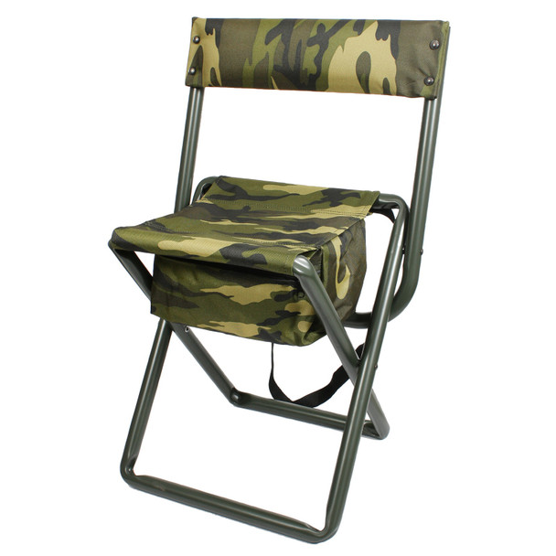 ROTHCO Deluxe Woodland Camo Folding Stool w/ Pouch (4578)