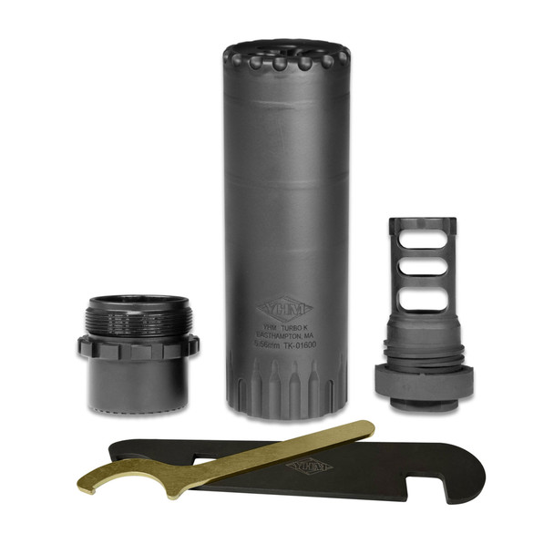 YANKEE HILL MACHINE CO Turbo K-RB 5.56 NATO Black Steel Suppressor w/ 1/2-28 Flash Hider (YHM-2180-28)