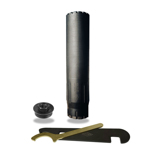 YANKEE HILL MACHINE CO Bad Larry .338 Caliber Black Steel Suppressor w/ 5/8-24 Direct Thread Adapter (YHM-2338-24)