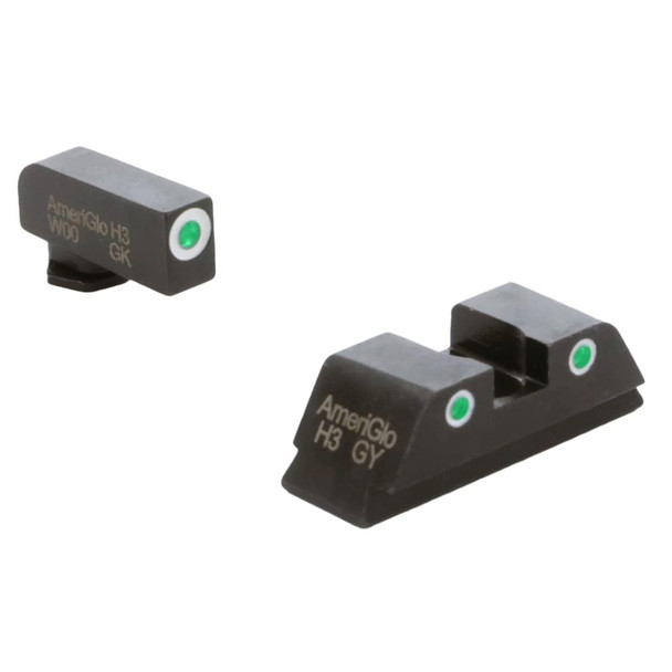 AMERIGLO Classic Series Green Tritium White/Green Tritium Black Night Sight Set For Walther PDP (WA-119)