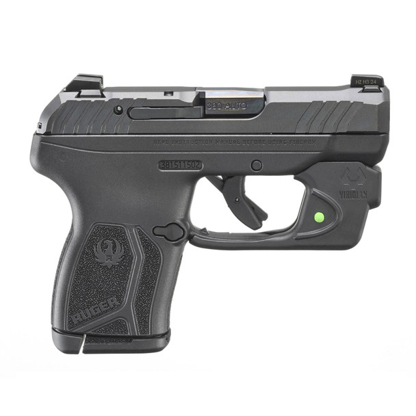 RUGER LCP MAX 380 ACP 2.8in 10rd Semi-Auto Pistol w/ Viridian E Series Green Laser (13751)