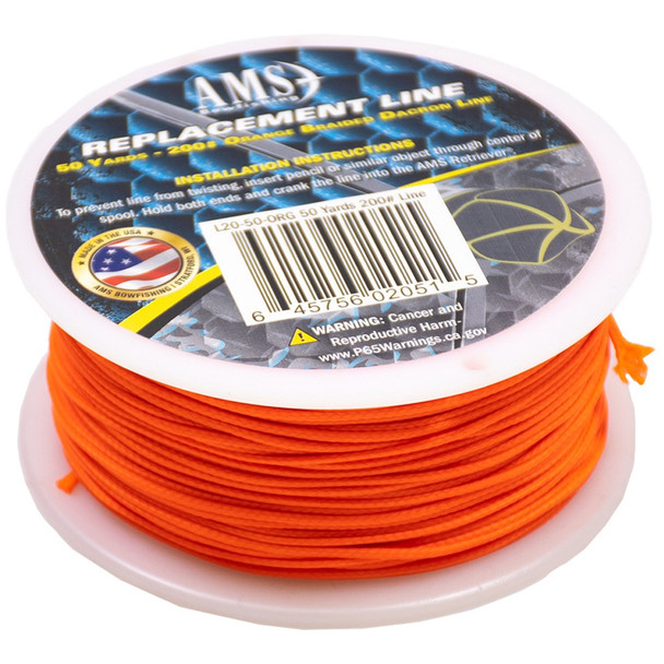 AMS BOWFISHING 50 yds 200# Orange Line (L20-50-ORG)