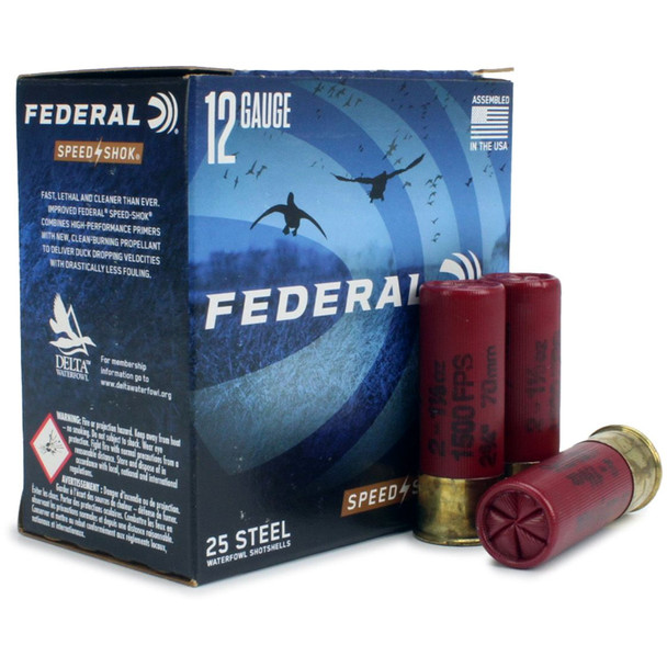FEDERAL Speed-Shok 12 Gauge 2.75in 1-1/8 oz 2 Shot 25 Bx Shotgun Ammo (WF1452)