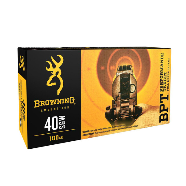 BROWNING BPT Performance Target 40 S&W 180 gr FMJ Handgun Ammo (B191800401)