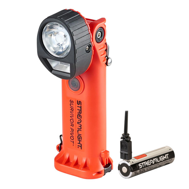 STREAMLIGHT Survivor Pivot USB Orange Dual Beam Flashlight (91804)
