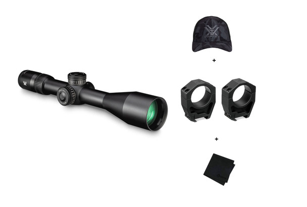 VORTEX Venom 5-25x56 FFP EBR-7C MOA 34mm Riflescope w/ Precision Matched 34mm Scope Rings, Logo Black Camo Hat & Microfiber Cleaning Cloth