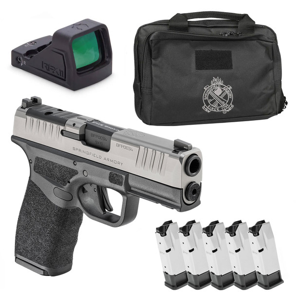 SPRINGFIELD ARMORY Hellcat Pro OSP CA Compliant Gear Up 2024 9mm 3.7in 5x 10rd Mags Black/Stainless Pistol with Viridian RFX11 (HCP9379SOSPCAP)