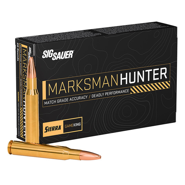 SIG SAUER Marksman Hunter 30-06 Sprg 165Gr Sierra GameKing Jacketed Hollow Point 20Rd/Box Rifle Ammo (E3006GK165-20)