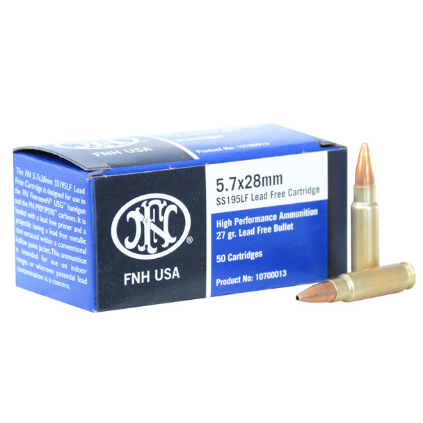 FN 5.7x28mm Lead Free Hollow Point 27 Grain Ammo, 50 Round Box (10700012)