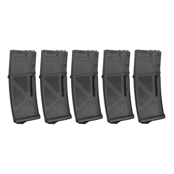 ARCTURUS TACTICAL M4/M16 Mod1 30/130Rds Variable-Cap Windowed EMM Magazines, 5-Pack (MAG-M1A-BK-5P)