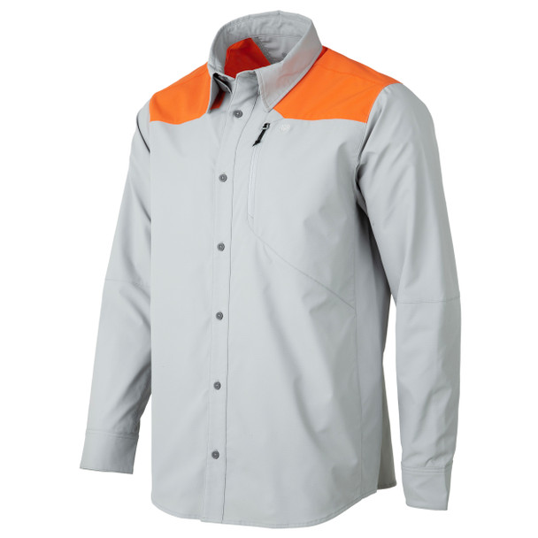 BERETTA Men's Ozark Lite Grey/Blaze Orange Tech Shirt (LU332T244509R3)