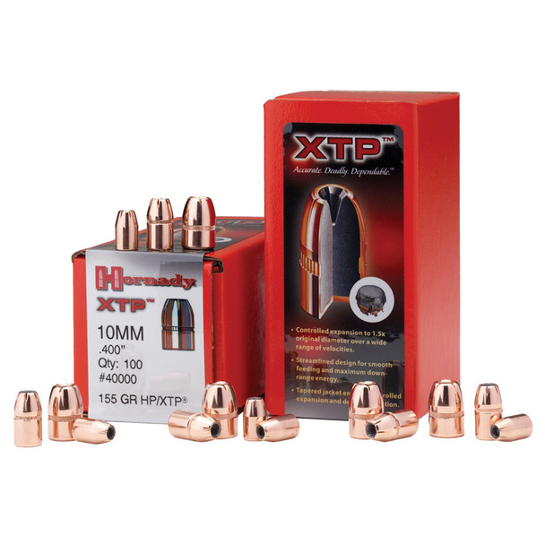 HORNADY XTP 10mm 155Gr Hollow Point Handgun Bullets (40000)