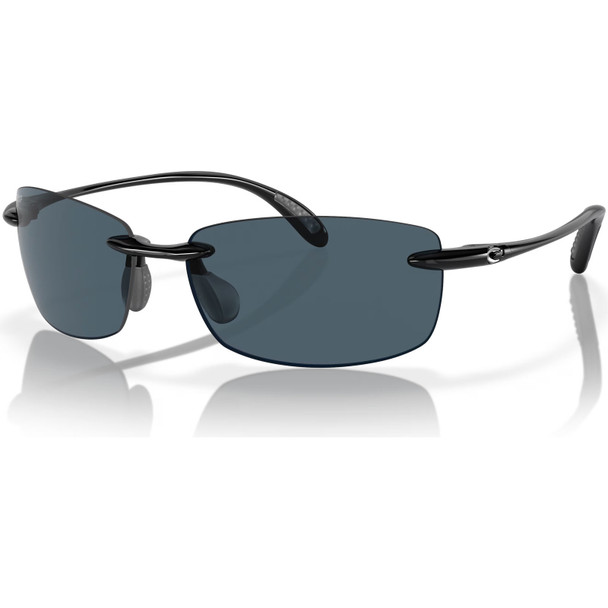 COSTA DEL MAR Men's Ballast Shiny Black/Gray 580p Polarized Sunglasses (06S9071-90710260)