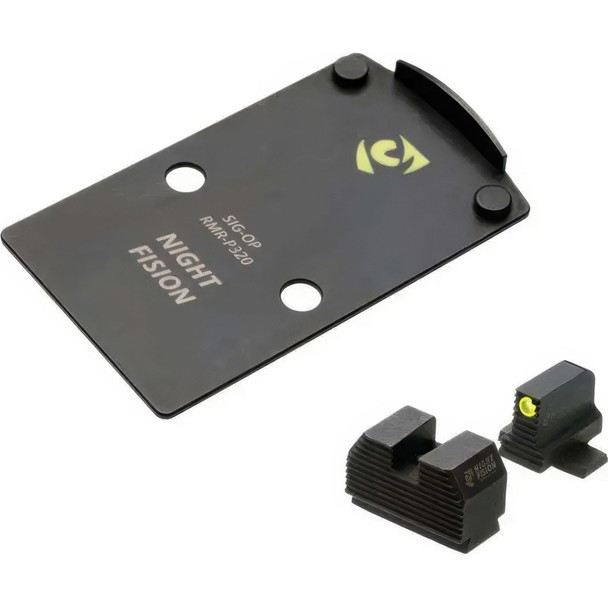 NIGHT FISION NF RMR/507c to Sig P320 Optic Plate with Tritium Ylw Front Sight Combo (SIG-OPBS-RMR-P320-YGZX)