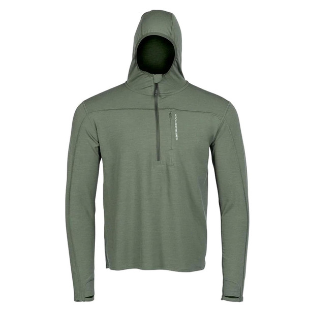 EBERLESTOCK Men's Lochsa Merino 1/4 Zip Loden Hoody (L12L)