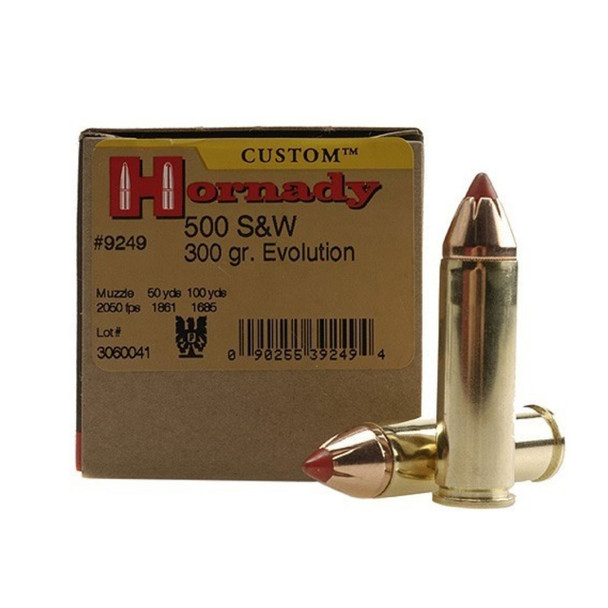 HORNADY Custom Pistol 500 S&W 300 Grain FTX Ammo, 20 Round Box (9249)